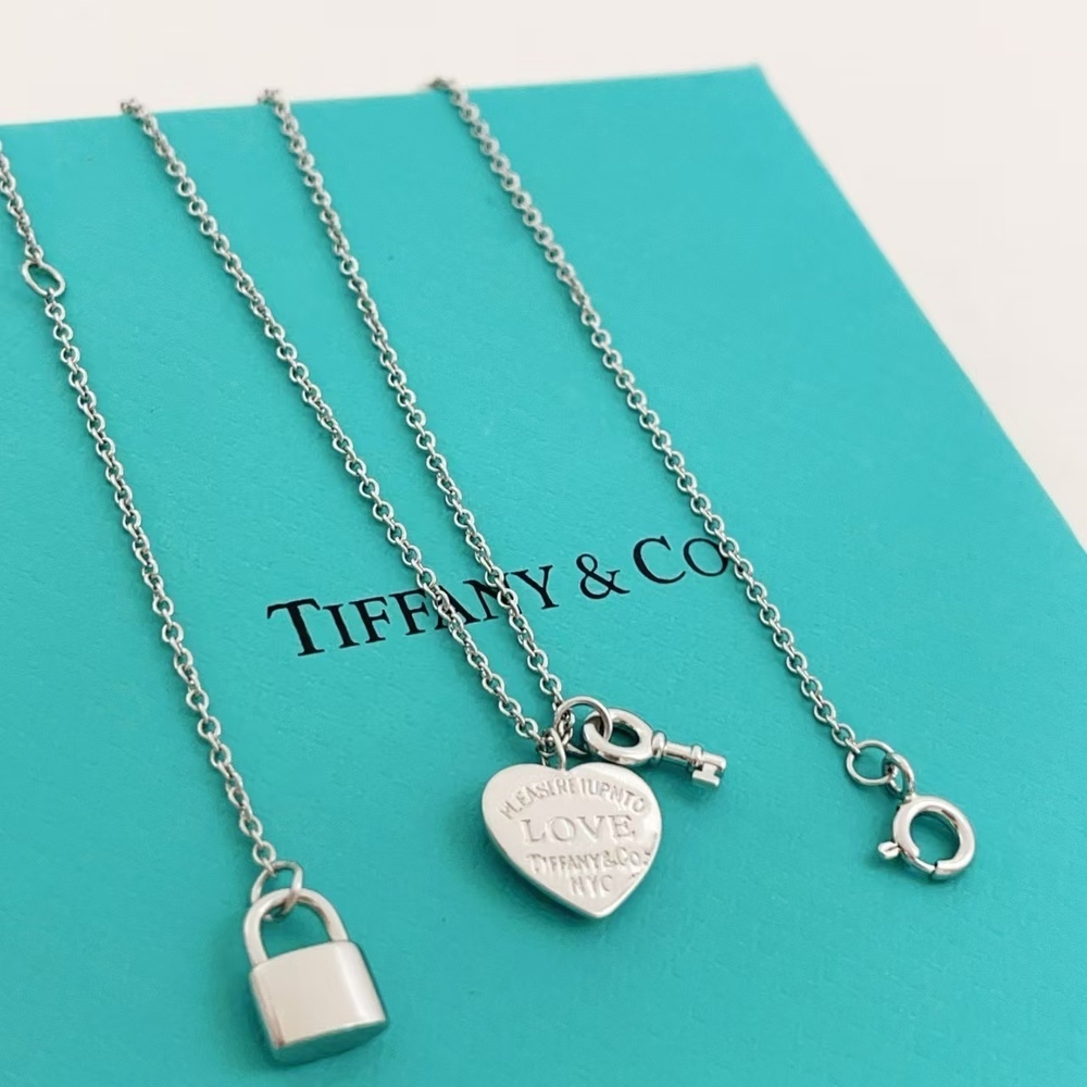 Tiffany & Co. Silver Key Heart Necklace